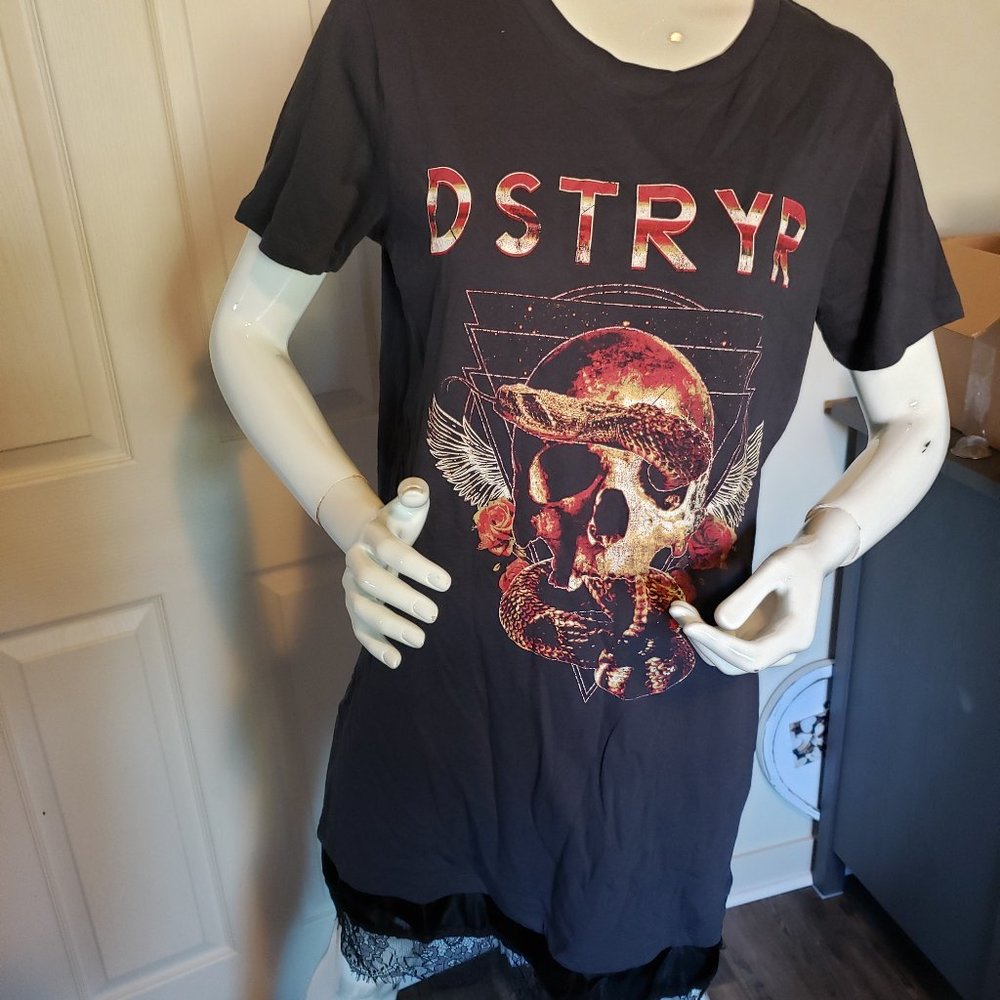 DSTRYR WORLD TOUR VINTAGE CONCERT TEE DRESS LARGE